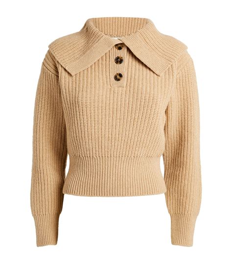 SANDRO Wool Wide Collar Sweater Harrods US