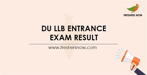 Du Llb Entrance Exam Result 2022 Released Llb Score Card