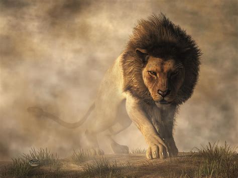 Lion Digital Art By Daniel Eskridge Fine Art America