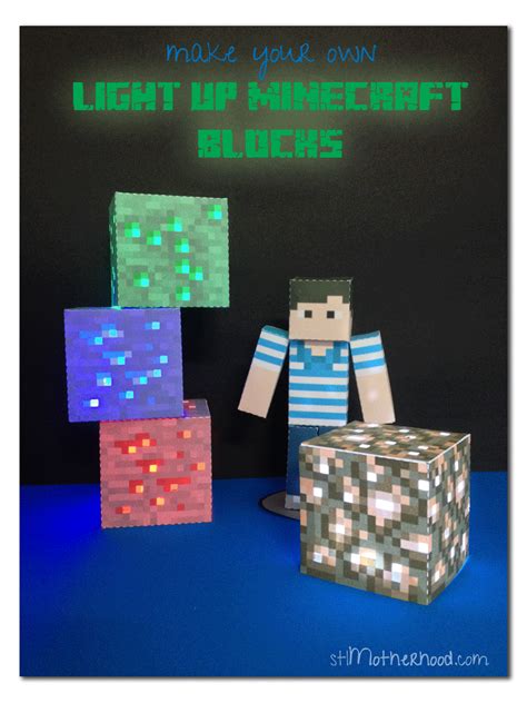 Diy Minecraft Light Up Blocks With Free Printable Minecraft Diy