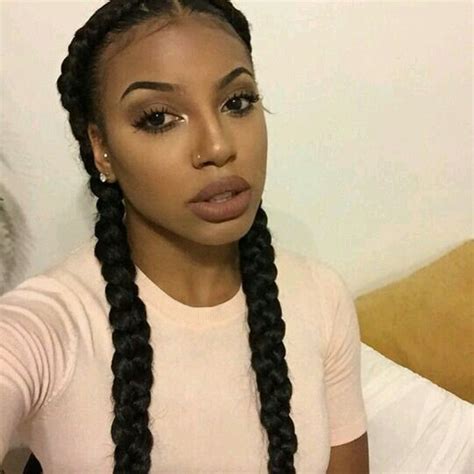 These braids are long shaped originated almost from the front of the head. Middle Part Cornrows | Straightbacks | Natural hair styles ...