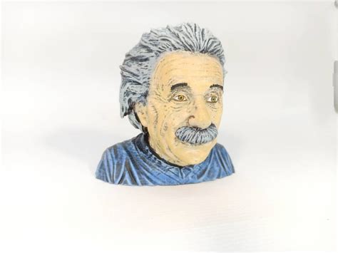 Einstein Büste 3d Gedruckt Handbemalt Figur Albert Einstein Etsy
