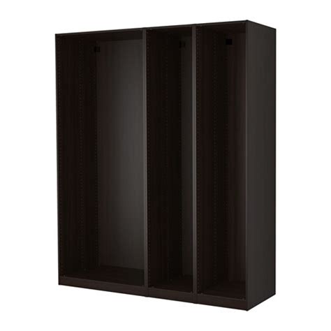 Choose among modules of different sizes and depths, choose the color, choose sliding or traditional doors, choose shelves or drawers, choose the organization accessories for its interior, customize your combinations with integrated lighting and enjoy a wardrobe made. PAX 3 wardrobe frames - black-brown - IKEA