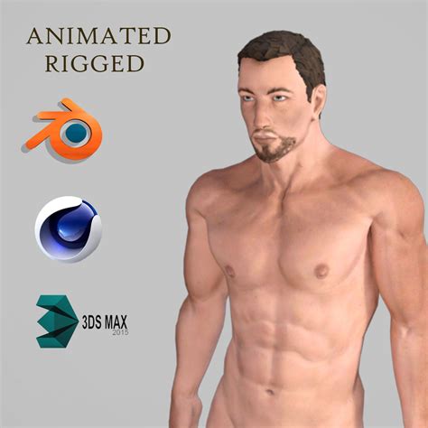 Animated Muscular Naked Man Rigged D Game Character Low Hot Sex Picture
