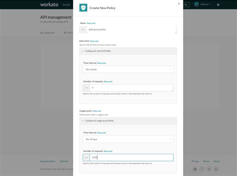 API Access Policies | Workato Docs