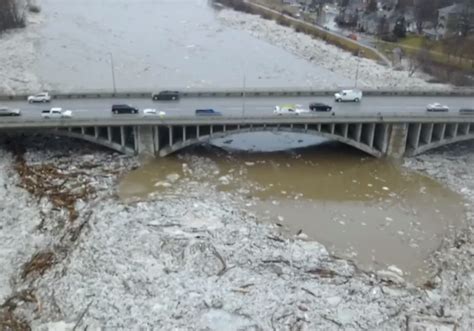 Ice Jams Trigger Flooding Along Ontarios Grand River Video Dailymotion