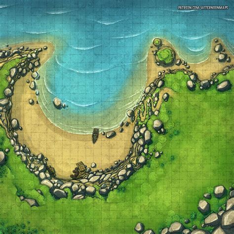 Moon Cove Battle Map 30x30 Grid Battlemaps Fantasy City Map