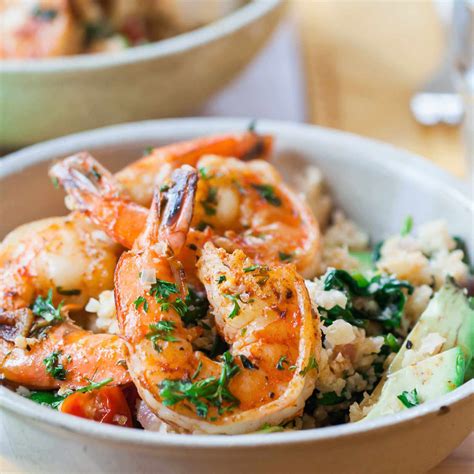 Cauliflower Rice Bowl With Garlic Shrimp Recipe