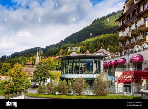 Wengen Switzerland Town View Of Alpine Village In Swiss Alps Autumn
