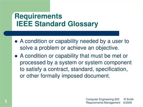 Ppt Requirements Ieee Standard Glossary Powerpoint Presentation Free