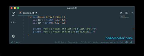 Kotlin Take Method Explanation With Different Examples Codevscolor