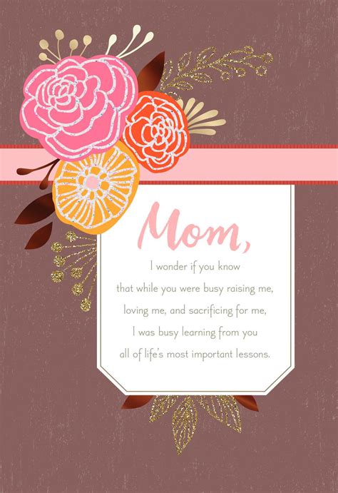 Check spelling or type a new query. Life's Most Important Lessons Birthday Card for Mom ...