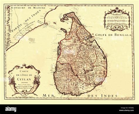 Karte Von Ceylon 1722 Stockfotografie Alamy