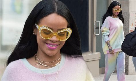 Rihanna Looks Super Girlie In A Pastel Tracksuit As She Leaves Her Nyc