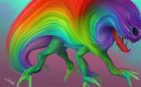 Rainbow Creature V2 Ai Generated Artwork Nightcafe Creator