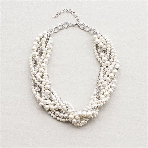 Kylie Braided Pearl Necklace Pearl Charm Necklace