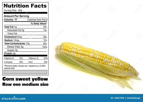 Corn Nutritional Facts Stock Photo Image Of Healthy 14807998