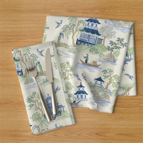 Chinoiserie Dinner Napkins Set Of 2 Chinoiserie By Etsy