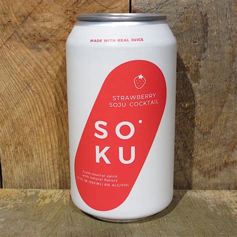 Soku Strawberry Soju Seltzer Single Can 355ml Oak And Barrel