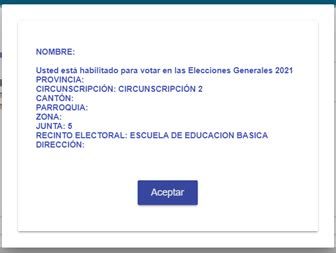 Consulta donde votar en las elecciones 2021 de ecuador(segunda vuelta) ingresando el número de cédula y nombres. Consulta aquí dónde te toca votar en las elecciones 2021 ...