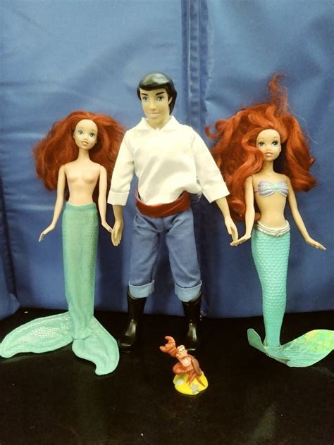 Disney Princess Ariel And Prince Eric Dolls Flounder The Little Mermaid Ariel On The Left Is