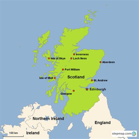 Map Of Scotland In Europe Scotland Vacation Scotland Fort William