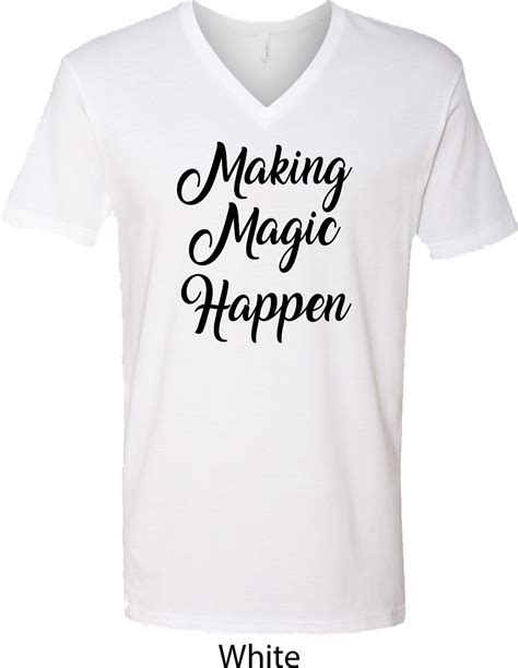 Making Magic Happen Black Print Mens V Neck Shirt Making Magic Happen