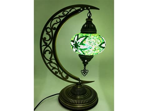 Moon Crescent Design Mosaic Lamp Turkish Moroccan Handmade Etsy
