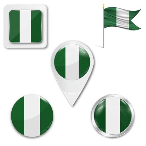 Premium Vector Set Icons National Flag Of Nigeria