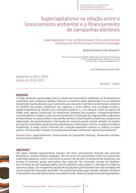 PDF Supercapitalismo na relação entre o licenciamento ambiental e o