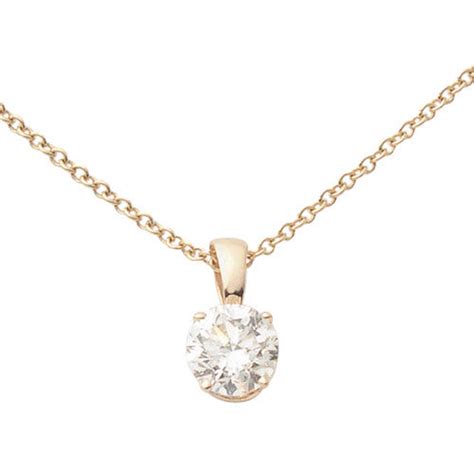 Classic Diamond Solitaire Necklace In 14k Yellow Gold Forever Today
