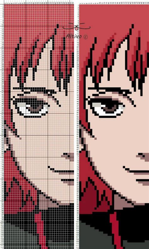 Easy Anime Pixel Art Grid
