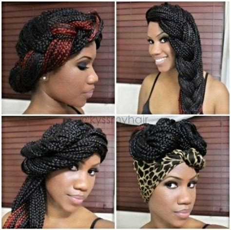 A braided lanyard can be started without a keychain. Four simple ways to style your braids/twists #luvyourmane | Box braids hairstyles for black ...