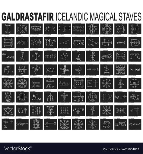 Galdrastafir Icelandic Magical Staves Royalty Free Vector