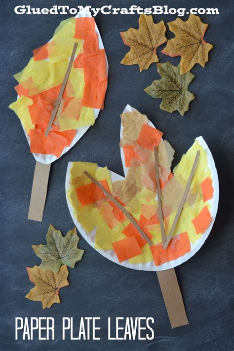 Tissue Paper And Paper Plate Leaf Fall Kid Craft Idea Fall Crafts For