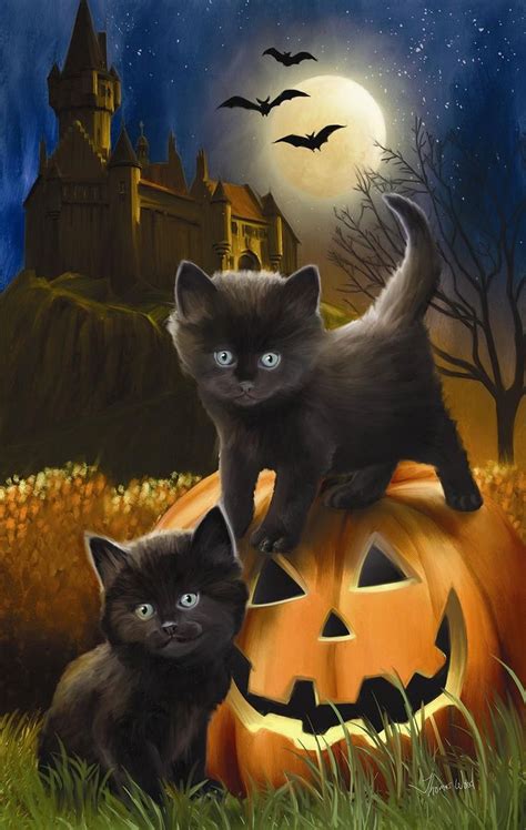 Did We Scare You Black Cats Pumpkins Halloween 550 Piece Puzzle Tom
