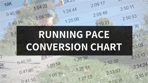 Running Pace Conversion Chart Convert Minmile To Minkm