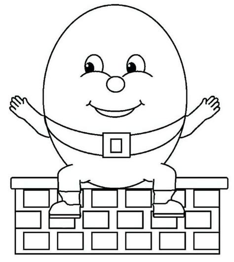 super simple humpty dumpty sitting on a brick wall coloring pages