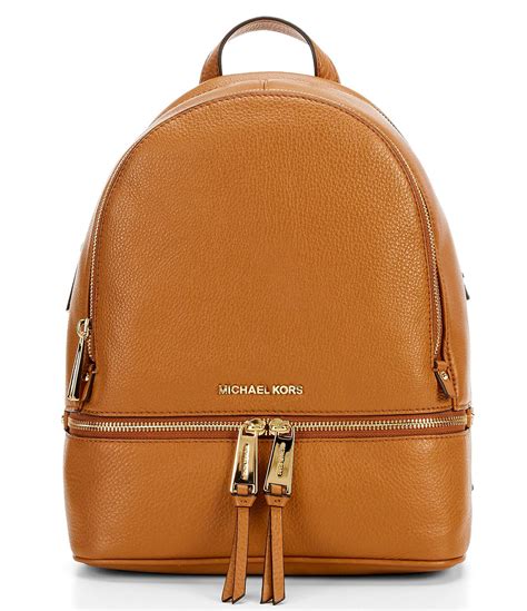 Michael Michael Kors Rhea Zip Medium Pebble Leather Backpack In Brown
