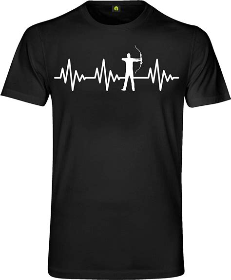 Herzschlag Bogenschiessen T Shirt Ekg Pfeil Sportschießen Waffe Arrow Amazonde