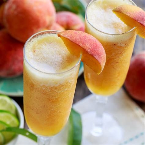 Frozen Peach Bellini Mocktail Spicy Southern Kitchen