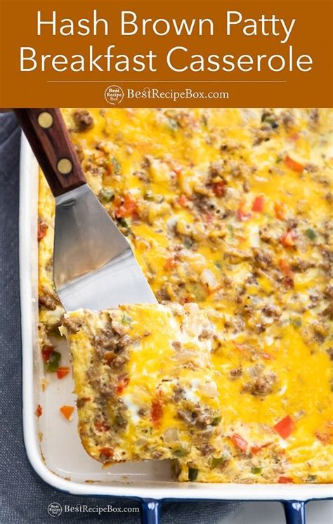 This is the amazing hash brown casserole that ended up happening in my kitchen! Hash Brown Patty Casserole Recipe Breakfast Sausage | Best ...