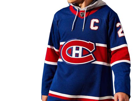 This is a long sleeve pullover crew neck top with skate lace string closure. ECseller Official--Mens Montreal Canadiens Custom Made ...