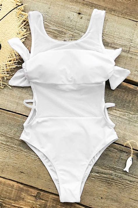 cupshe snow white mesh one piece swimsuit swimsuits trendy summer outfits sexy high waisted