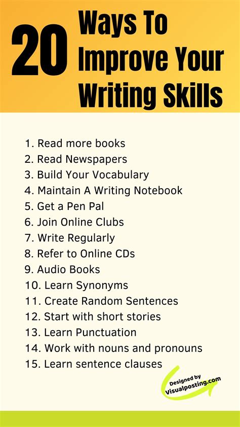 20 ways to improve your writing skills | Writing skills, Improve writing skills, Improve writing