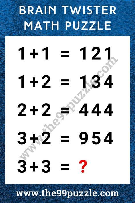 Can You Solve The Brain Twister Math Puzzle Maths Puzzles Brain