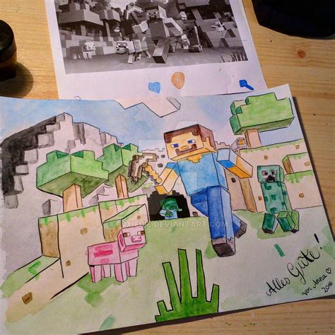 Minecraft Watercolor And Ink By F0xiepie On Deviantart