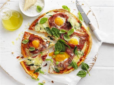 Egg And Prosciutto Breakfast Pizzas Recipe Australian Eggs