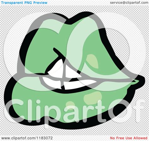 Cartoon Of Green Lips Royalty Free Vector Illustration By