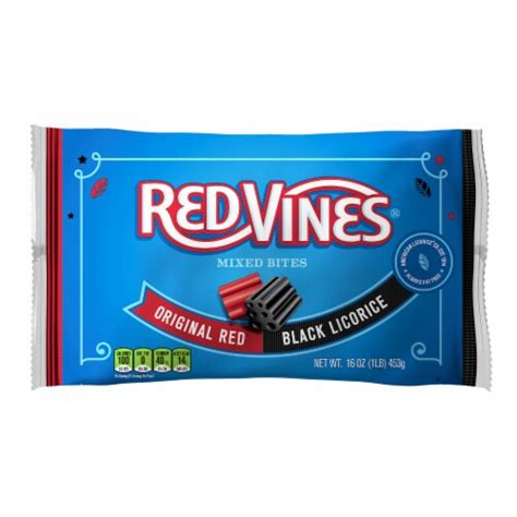 Red Vines Original Red And Black Licorice Candy Mixed Bites 16 Oz Bakers